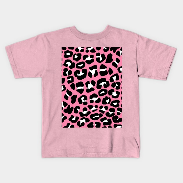 Pink Leopard Spots Print Kids T-Shirt by OneThreeSix